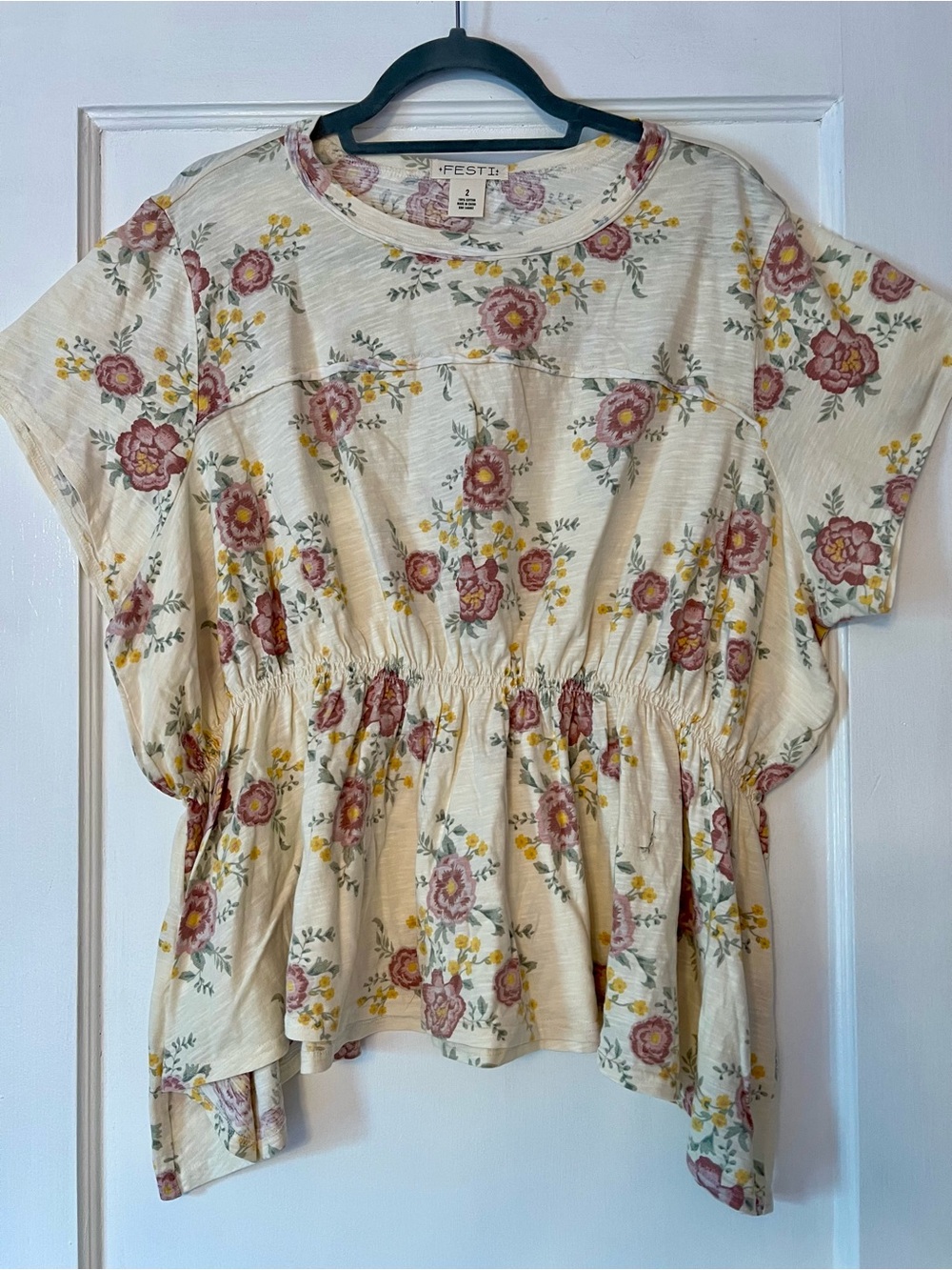 Torrid Festi Smocked Floral Tee NWT - Picture 4 of 10